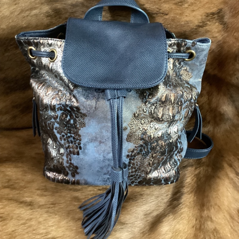 Karla Hanson Blue Backpack Convertible Handbag